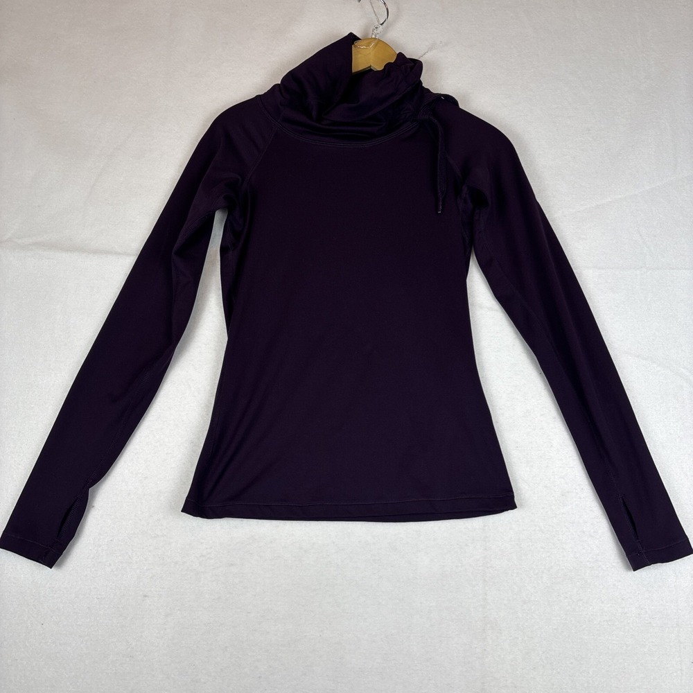 Nike Pro Women's Purple Dri-Fit Drawstring Turtleneck Thumbholes Athleisure S